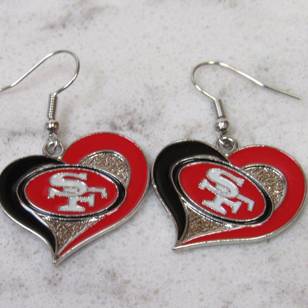 San Francisco 49ers Football Dangle Earrings